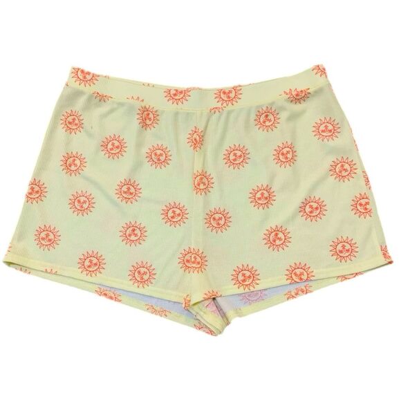 AMERICAN EAGLE OUTFITTERS Thermal Pajama Shorts Women XL Yellow Orange Sun. - Picture 1 of 9